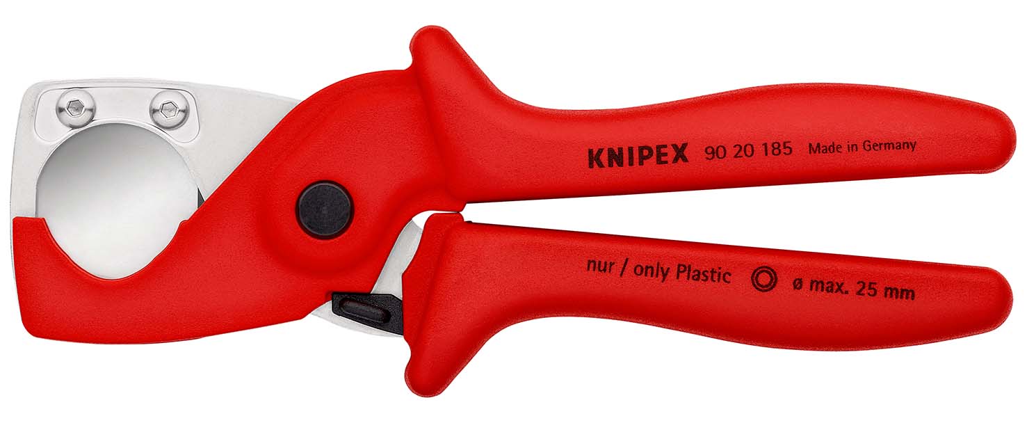 KNIPEX 90 20 185 SB PlastiCut® Schlauch- und Schutzrohrschneider aus zähem, glasfaserverstärktem Kun