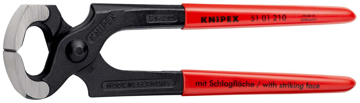 KNIPEX 51 01 210 SB Hammerzange mit Kunststoff überzogen schwarz atramentiert 210 mm (SB-Karte/Blist