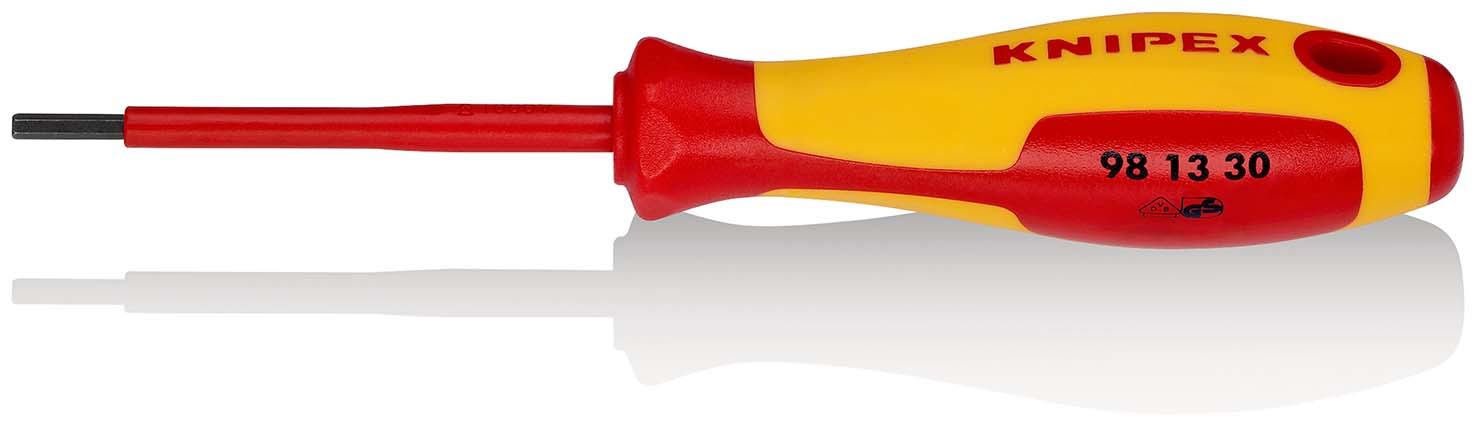 KNIPEX 98 13 30 Schraubendreher für Innensechskantschrauben isolierender Mehrkomponenten-Griff, VDE-
