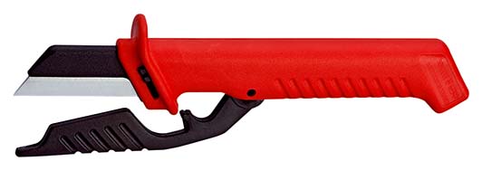 KNIPEX 98 56 SB Kabelmesser mit auswechselbarer Klinge 190 mm (SB-Karte/Blister)