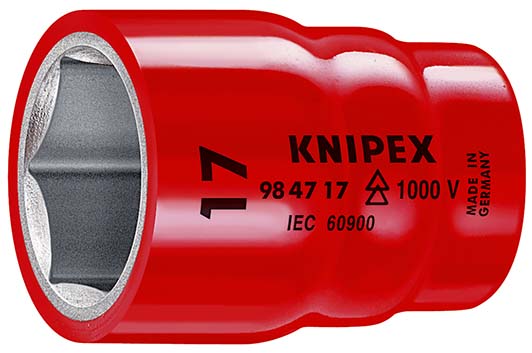 KNIPEX 98 47 14 Steckschlüsseleinsatz für Sechskantschrauben mit Innenvierkant 1/2" 55 mm