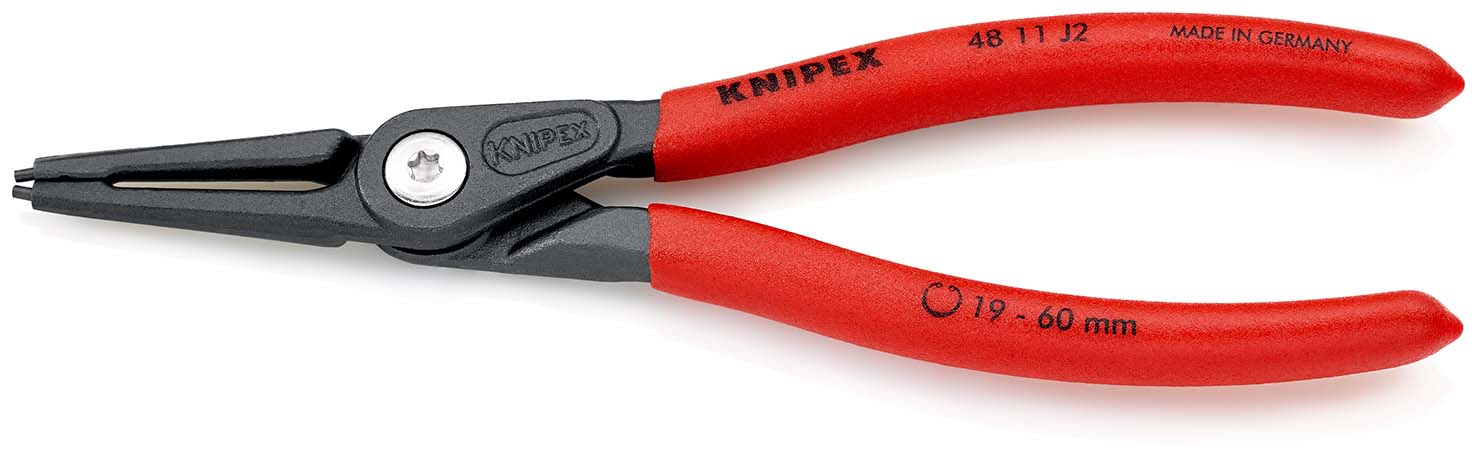 KNIPEX 48 11 J2 Präzisions-Sicherungsringzange für Innenringe in Bohrungen mit rutschhemmendem Kunst