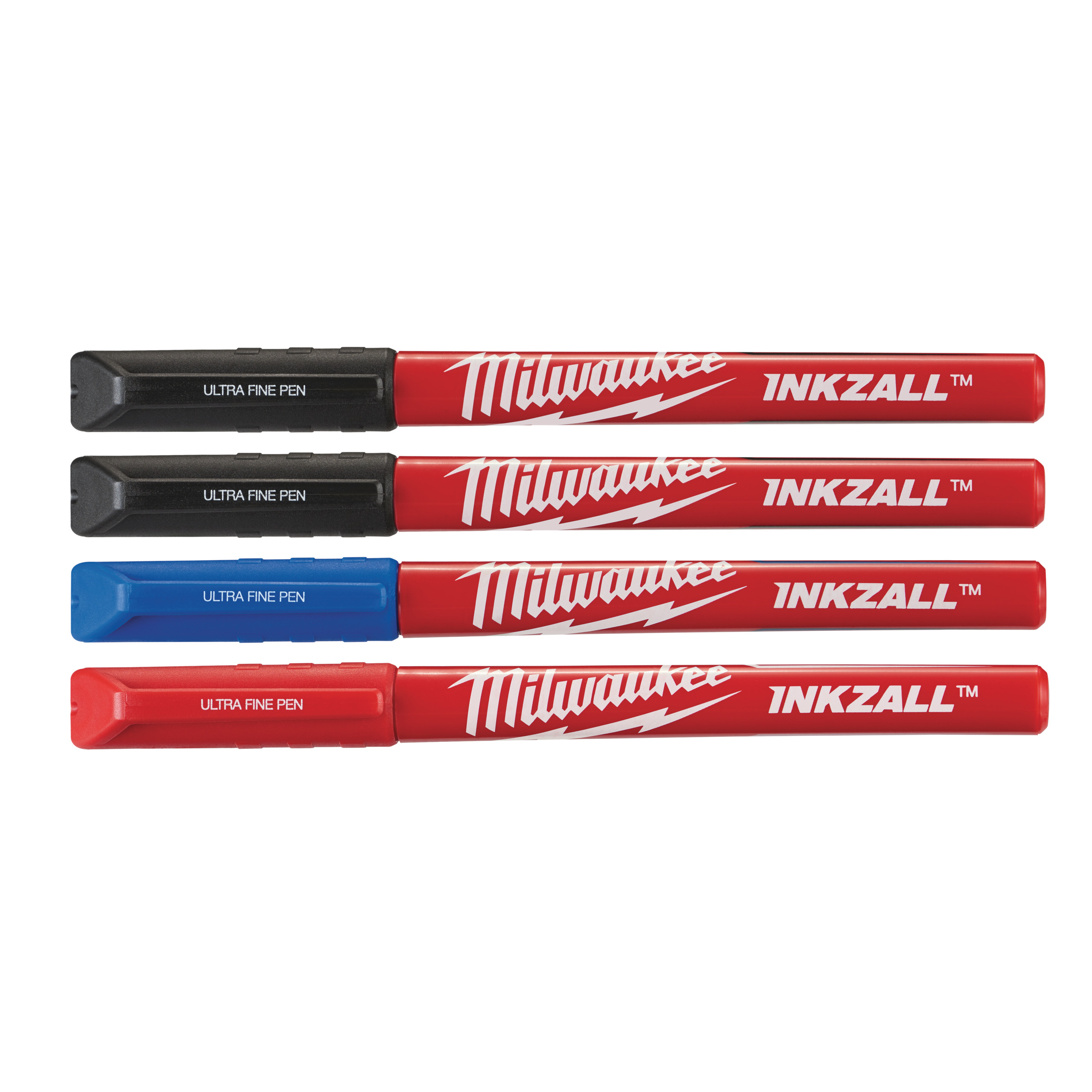 INKZALL Fineliner | 2x schwarz, rot, blau