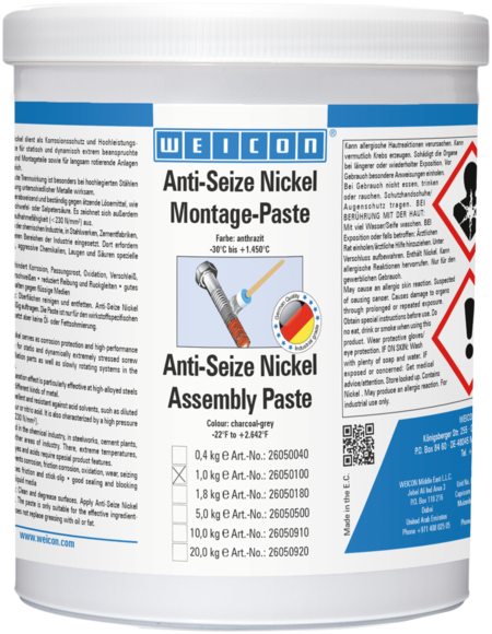 WEICON Anti-Seize Nickel Montagepaste | 1 kg