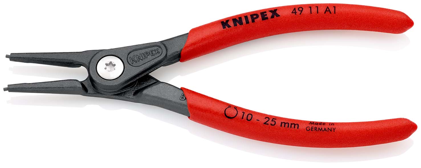 KNIPEX 49 11 A1 Präzisions-Sicherungsringzange für Außenringe auf Wellen mit rutschhemmendem Kunstst